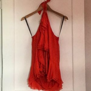 bebe medium 100% silk halter top